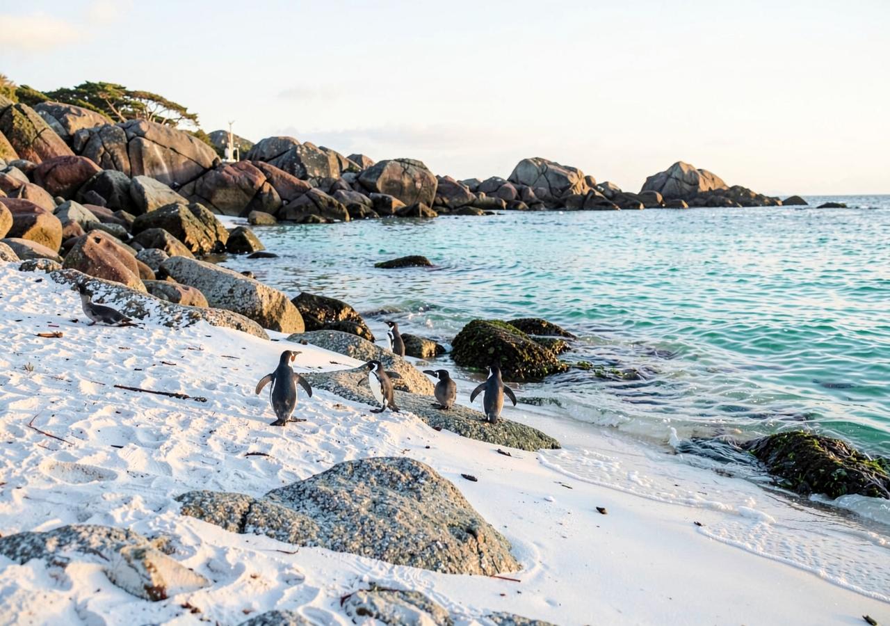 African penguins on the beach at Boulders, Simon's Town